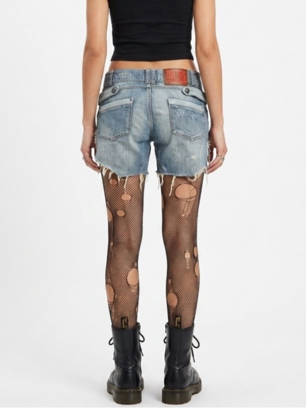 Y2K Harajuku Lovers Gwen Stefani Low Rise Ripped Boyfriend Denim Shorts Size 27